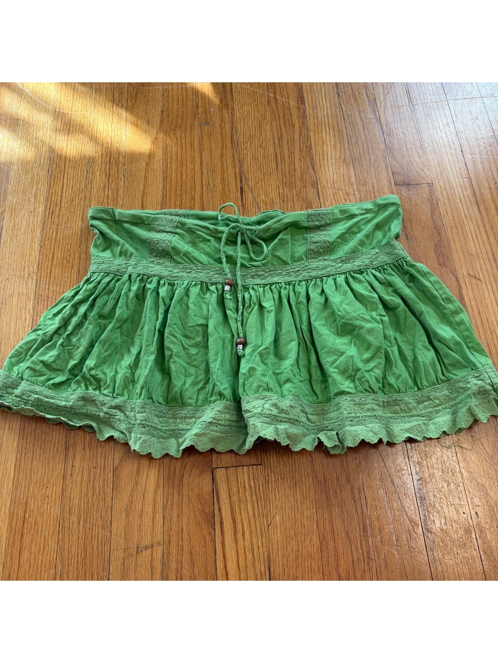 Vintage Y2K green whimsical lace fairy mini skirt
